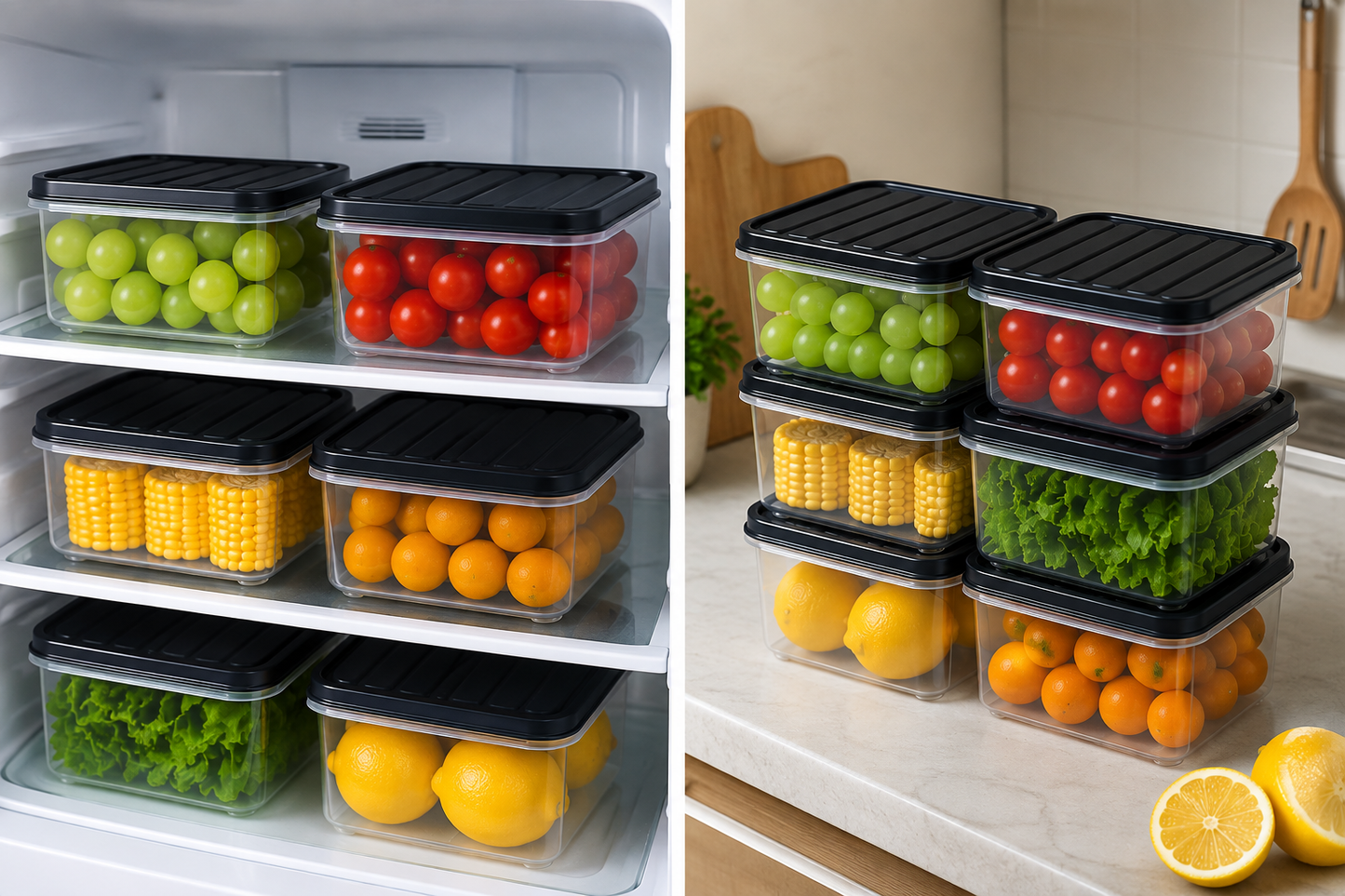 Fresh Food. More Space.6-Piece Fridge Storage Set